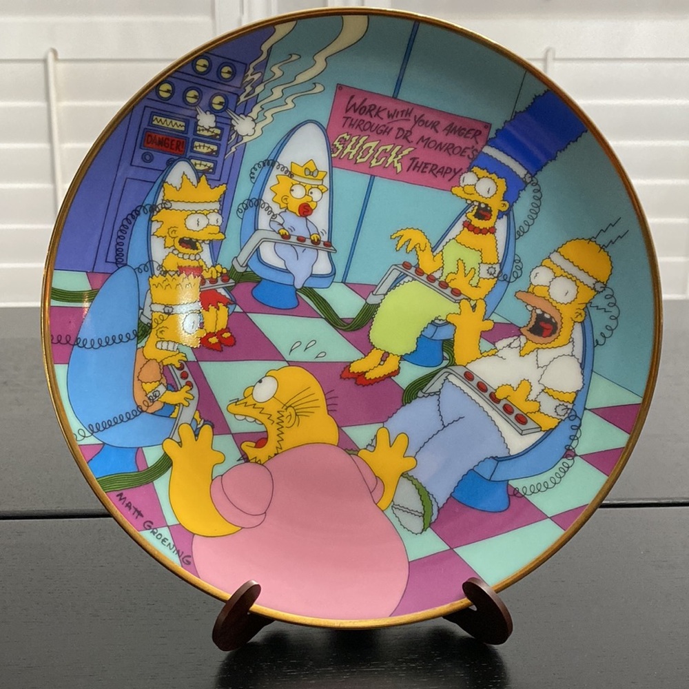 The Simpsons Vintage Limited Edition Porcelain Plate “FAMILY THERAPY” - Picture 2 of 6